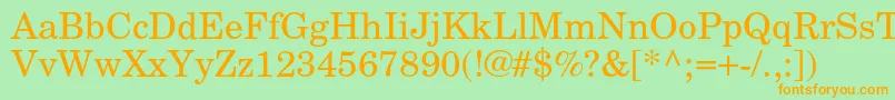 Newcenturyschoolbookc Font – Orange Fonts on Green Background