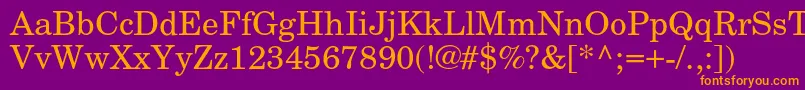 Newcenturyschoolbookc Font – Orange Fonts on Purple Background