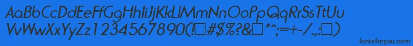 Шрифт RondaItalic – чёрные шрифты на синем фоне