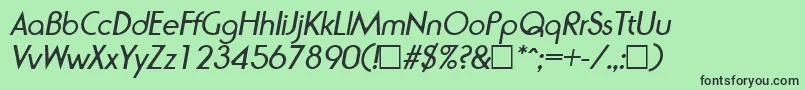 RondaItalic-Schriftart – Schwarze Schriften auf grünem Hintergrund