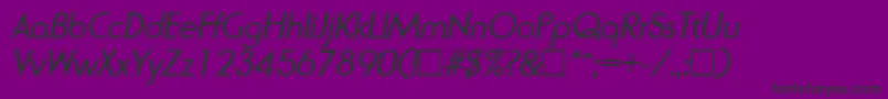 フォントRondaItalic – 紫の背景に黒い文字