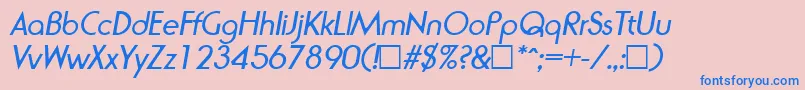 フォントRondaItalic – ピンクの背景に青い文字