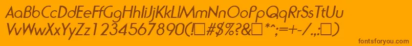 RondaItalic Font – Brown Fonts on Orange Background