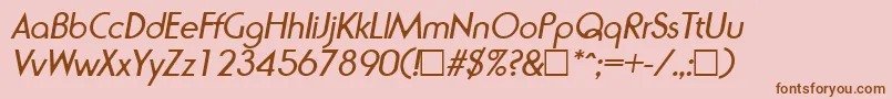 Fonte RondaItalic – fontes marrons em um fundo rosa