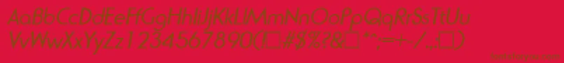 RondaItalic Font – Brown Fonts on Red Background
