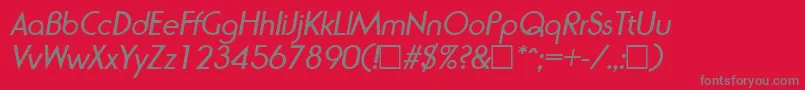 フォントRondaItalic – 赤い背景に灰色の文字