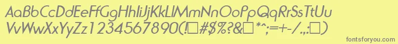 Шрифт RondaItalic – серые шрифты на жёлтом фоне