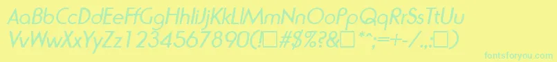 RondaItalic Font – Green Fonts on Yellow Background