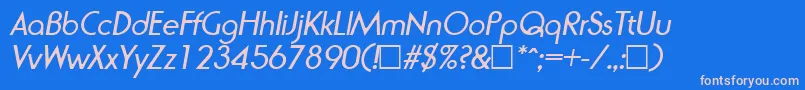 RondaItalic Font – Pink Fonts on Blue Background