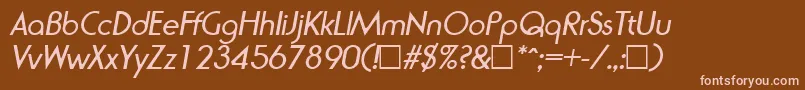 RondaItalic Font – Pink Fonts on Brown Background