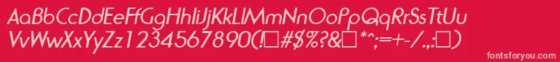 RondaItalic Font – Pink Fonts on Red Background