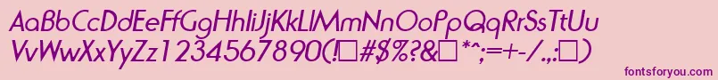 RondaItalic Font – Purple Fonts on Pink Background