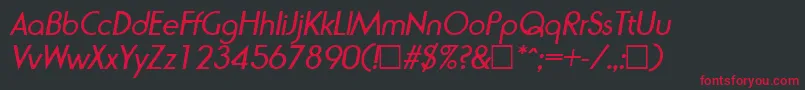 RondaItalic Font – Red Fonts on Black Background