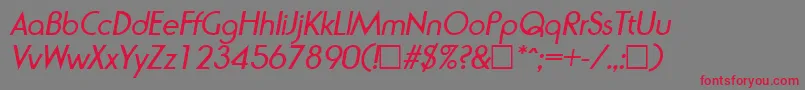 RondaItalic Font – Red Fonts on Gray Background