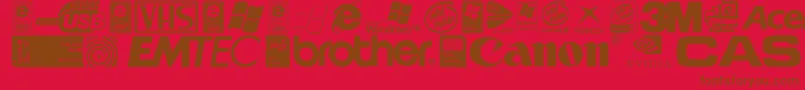 IllustrateIt-Schriftart – Braune Schriften auf rotem Hintergrund