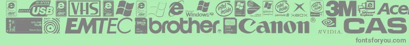IllustrateIt-Schriftart – Graue Schriften auf grünem Hintergrund