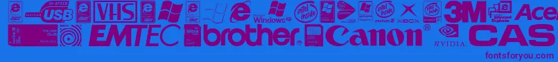 IllustrateIt-Schriftart – Violette Schriften auf blauem Hintergrund