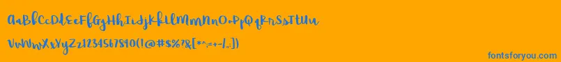 RaspberryMoonshineDemo Font – Blue Fonts on Orange Background