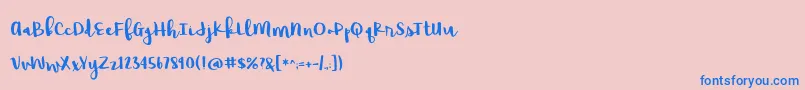RaspberryMoonshineDemo Font – Blue Fonts on Pink Background