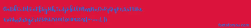 RaspberryMoonshineDemo Font – Blue Fonts on Red Background