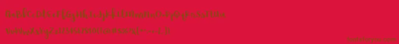 RaspberryMoonshineDemo Font – Brown Fonts on Red Background