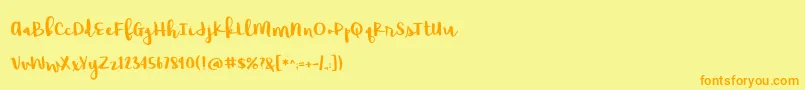 RaspberryMoonshineDemo Font – Orange Fonts on Yellow Background