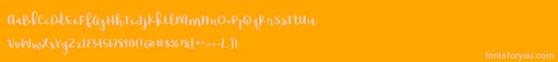 RaspberryMoonshineDemo-Schriftart – Rosa Schriften auf orangefarbenem Hintergrund