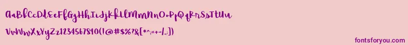 RaspberryMoonshineDemo Font – Purple Fonts on Pink Background