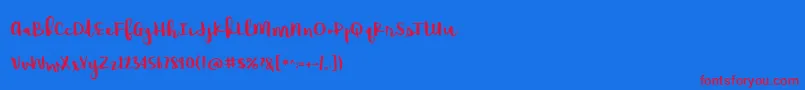 RaspberryMoonshineDemo Font – Red Fonts on Blue Background