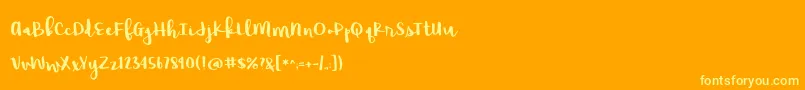 RaspberryMoonshineDemo Font – Yellow Fonts on Orange Background