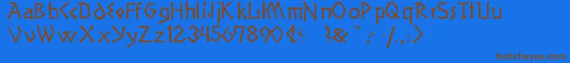 Primeval Font – Brown Fonts on Blue Background