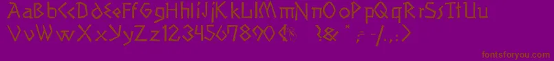 Primeval Font – Brown Fonts on Purple Background