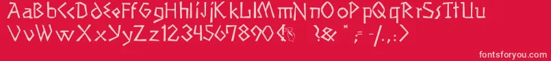 Primeval Font – Pink Fonts on Red Background