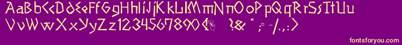 Primeval Font – Yellow Fonts on Purple Background