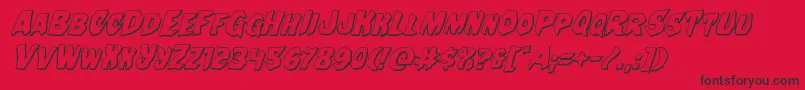 フォントNightchilde3Dital – 赤い背景に黒い文字
