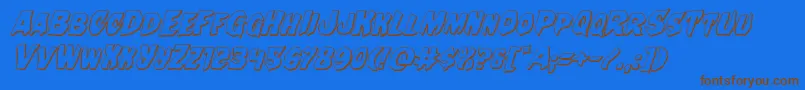 Nightchilde3Dital Font – Brown Fonts on Blue Background