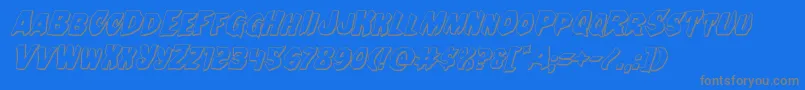 Nightchilde3Ditalフォントについての詳細 フォントNightchilde3Dital – 青い背景に灰色の文字