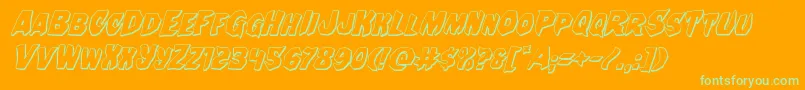 Nightchilde3Dital Font – Green Fonts on Orange Background
