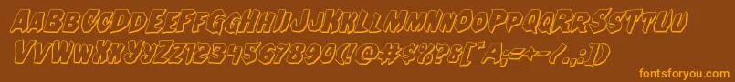 Nightchilde3Dital-Schriftart – Orangefarbene Schriften auf braunem Hintergrund