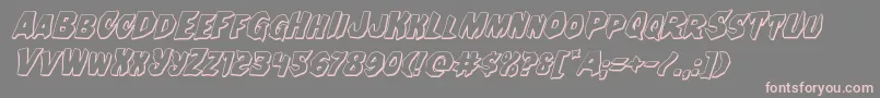 Weitere Informationen zur Nightchilde3Dital-Schriftart Nightchilde3Dital-Schriftart – Rosa Schriften auf grauem Hintergrund
