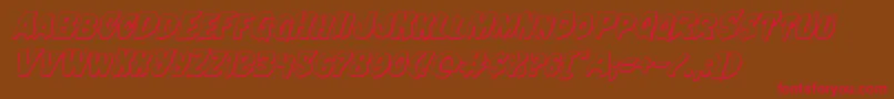 Nightchilde3Dital-Schriftart – Rote Schriften auf braunem Hintergrund