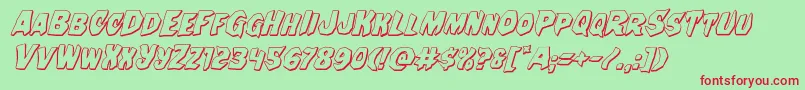 Nightchilde3Dital Font – Red Fonts on Green Background