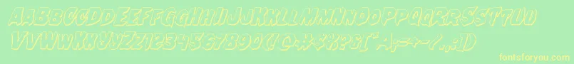 Nightchilde3Dital Font – Yellow Fonts on Green Background