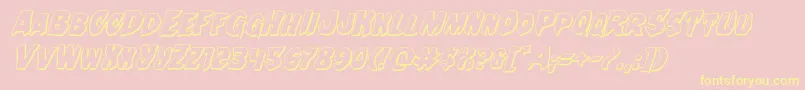 Nightchilde3Dital Font – Yellow Fonts on Pink Background