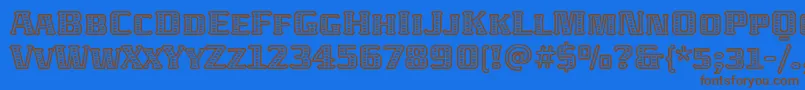 フォントAbatonitcTt – 茶色の文字が青い背景にあります。