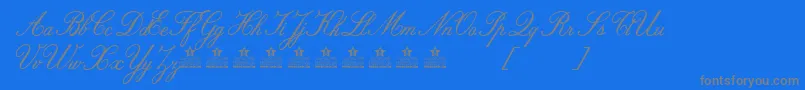 AlouettePersonalUse-Schriftart – Graue Schriften auf blauem Hintergrund