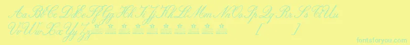 AlouettePersonalUse Font – Green Fonts on Yellow Background