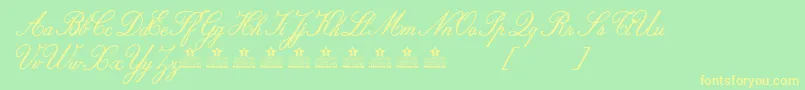 AlouettePersonalUse Font – Yellow Fonts on Green Background