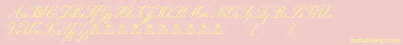 AlouettePersonalUse-Schriftart – Gelbe Schriften auf rosa Hintergrund