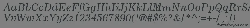 フォントCoronaLtItalic – 黒い文字の灰色の背景